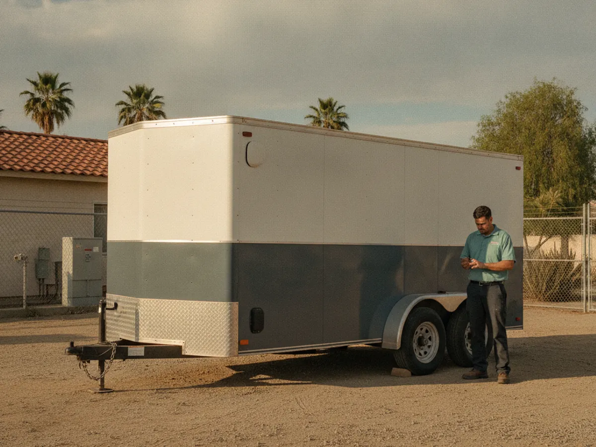 Work trailer measured for vinyl graphics